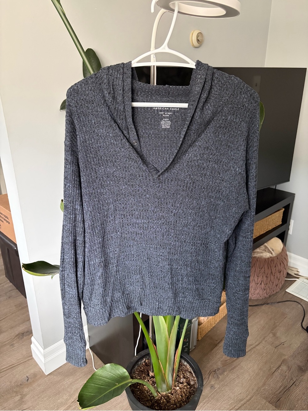 AE Soft & Sexy Plush Hooded Top